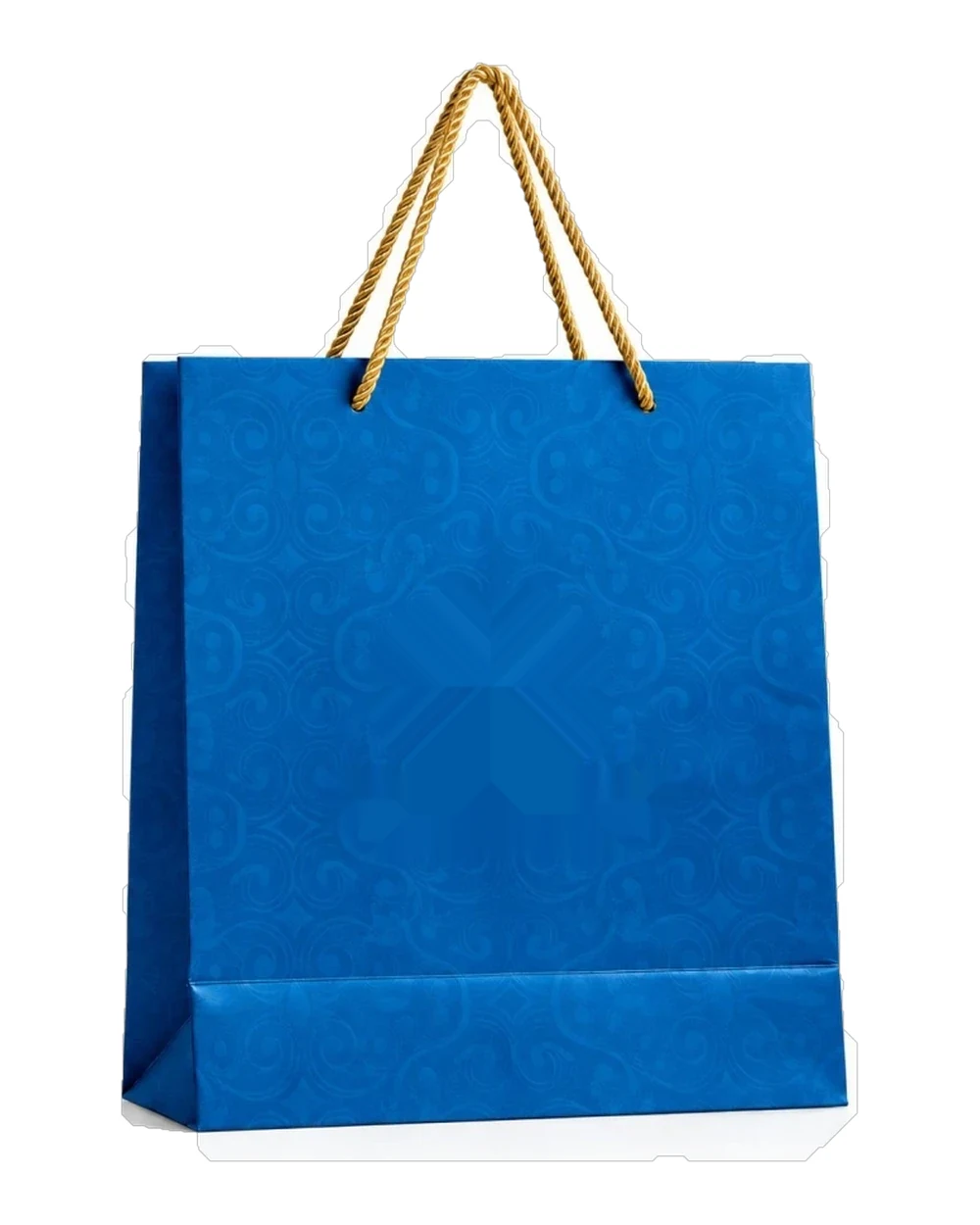Plain blue paper bag before printing