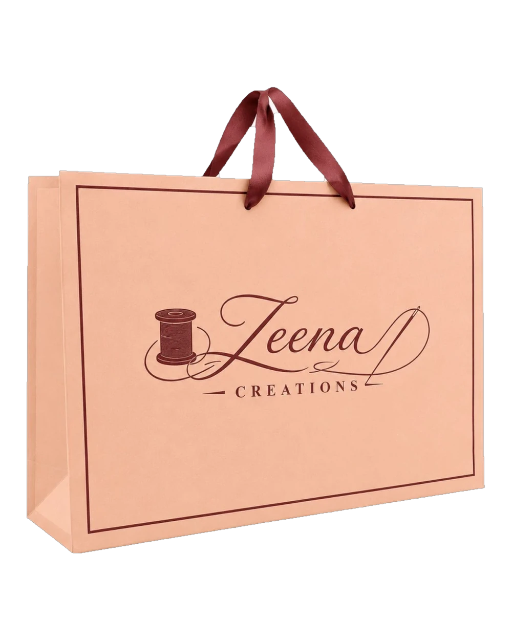 Zeena Creations peach paper bag