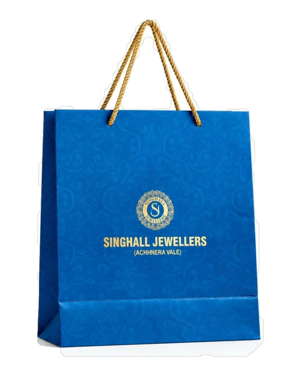 Jewellery paper bag with gold foiling